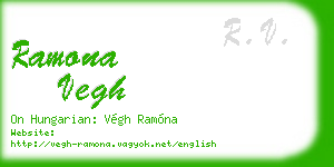 ramona vegh business card